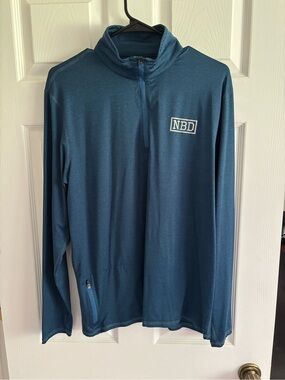 Spittin Chiclets NBD Men's Blue Quarter-Zip Performance Jacket